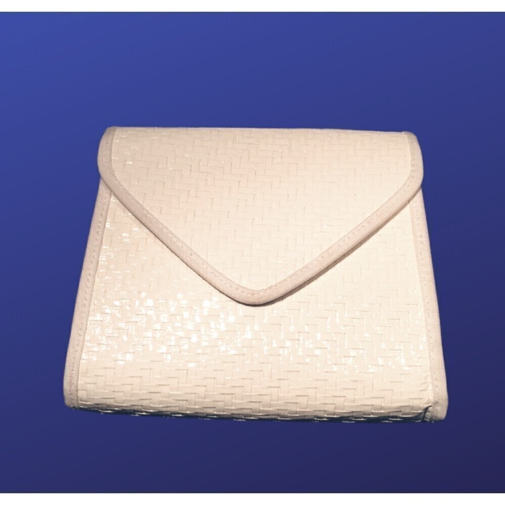 UNBRANDED Women’s Woven STRAW Envelope Clutch Handbag Purse, WHITE, NWOT